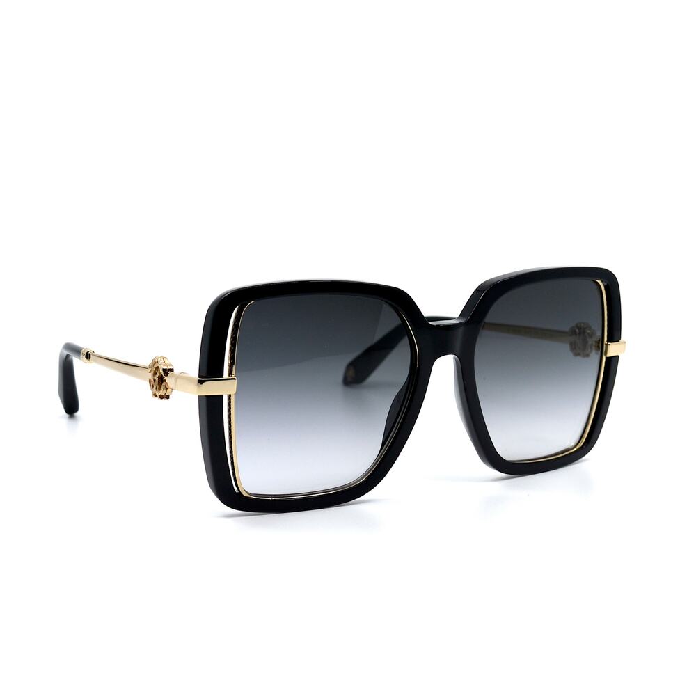 NEW ROBERTO CAVALLI SRC007 BLACK GOLD GREY LENS AUTHENTIC SUNGLASSES - Picture 4 of 10